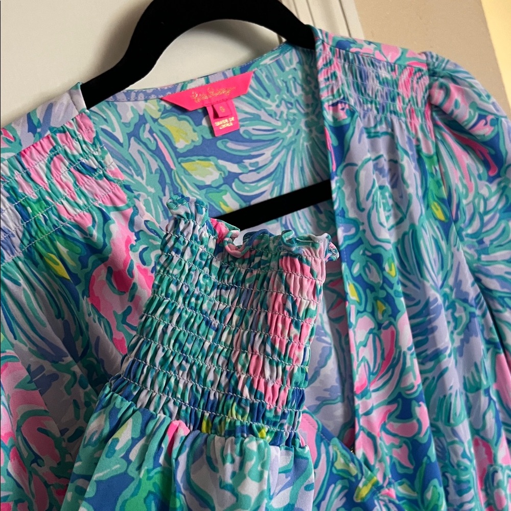 Lilly Pulitzer Blue and Pink Floral Dress - Picture 4 of 5
